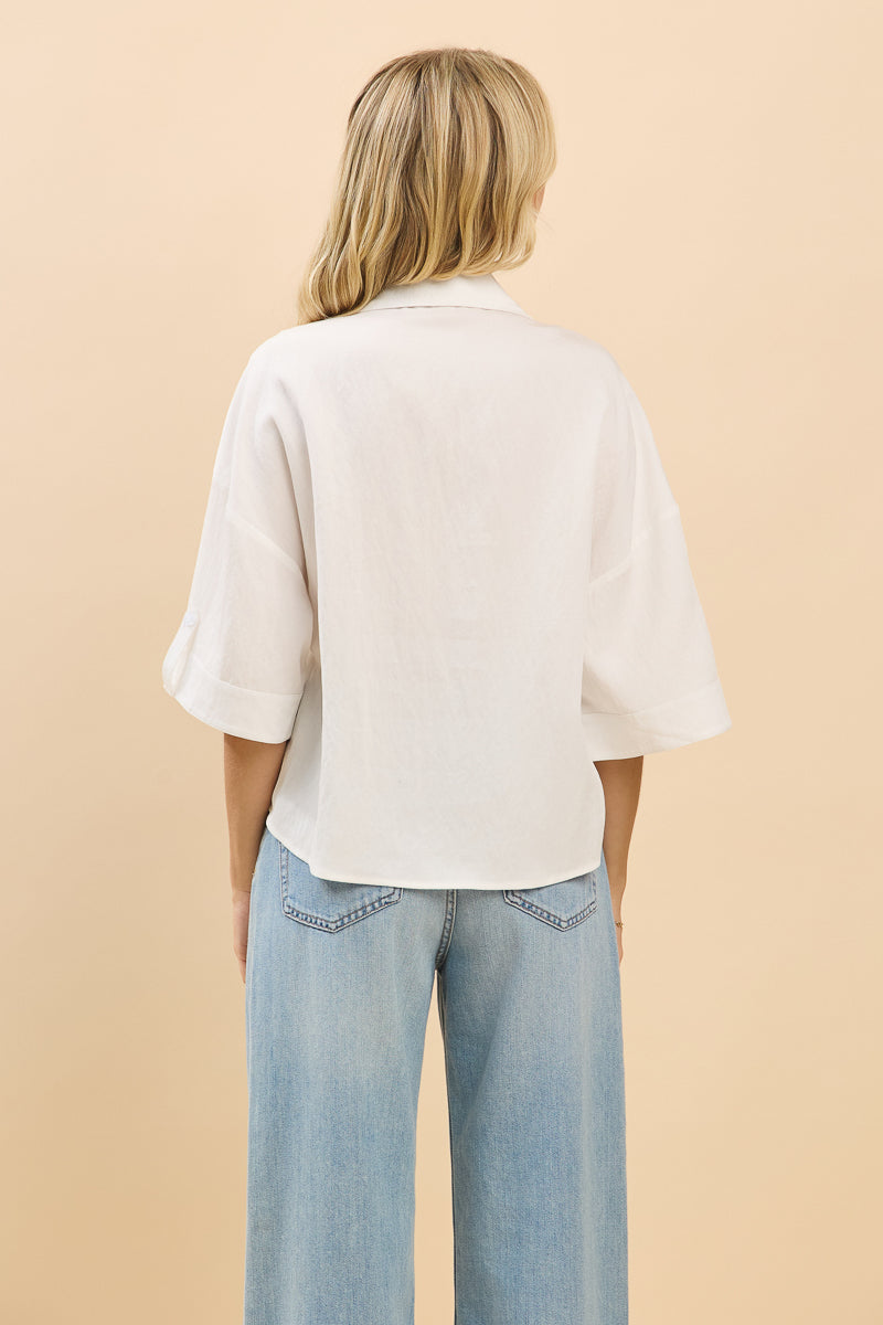 Luxe Tencel Boxy Oversized Button Down Shirt